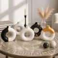 Donut Shape Ceramic Vase, Modern Luxury Home Decor, Perfect for Fresh or Artificial Flowers