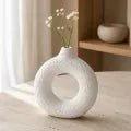 Donut Shape Ceramic Vase, Modern Luxury Home Decor, Perfect for Fresh or Artificial Flowers